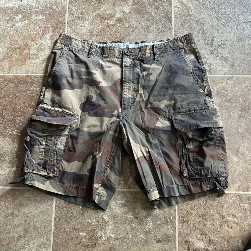 Gap Cargo Shorts Size 40 Camouflage Cotton Military Utility